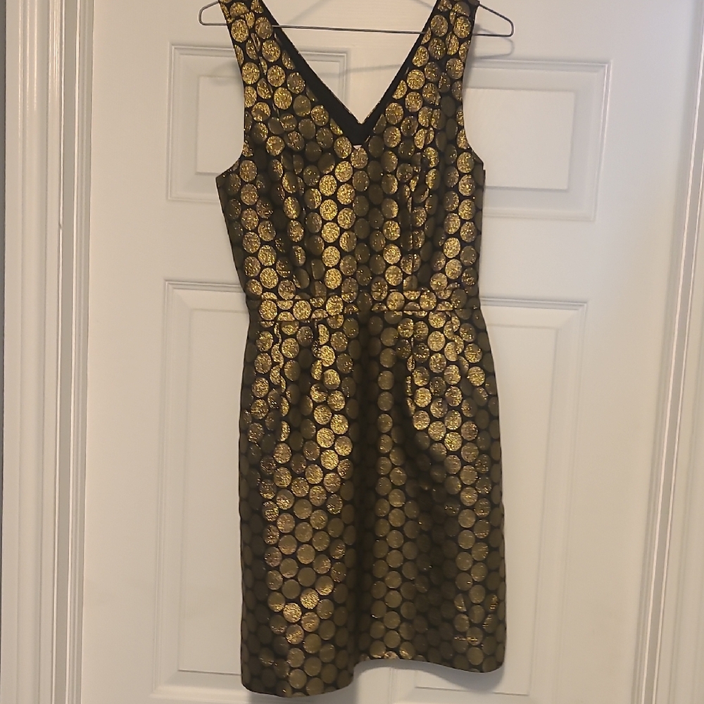 Elegant Gold and Black Sleeveless Dress